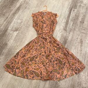 Nanette Lepore Womens Paisley Print Belted A Line Dress Size 10 ONLY WORN X2